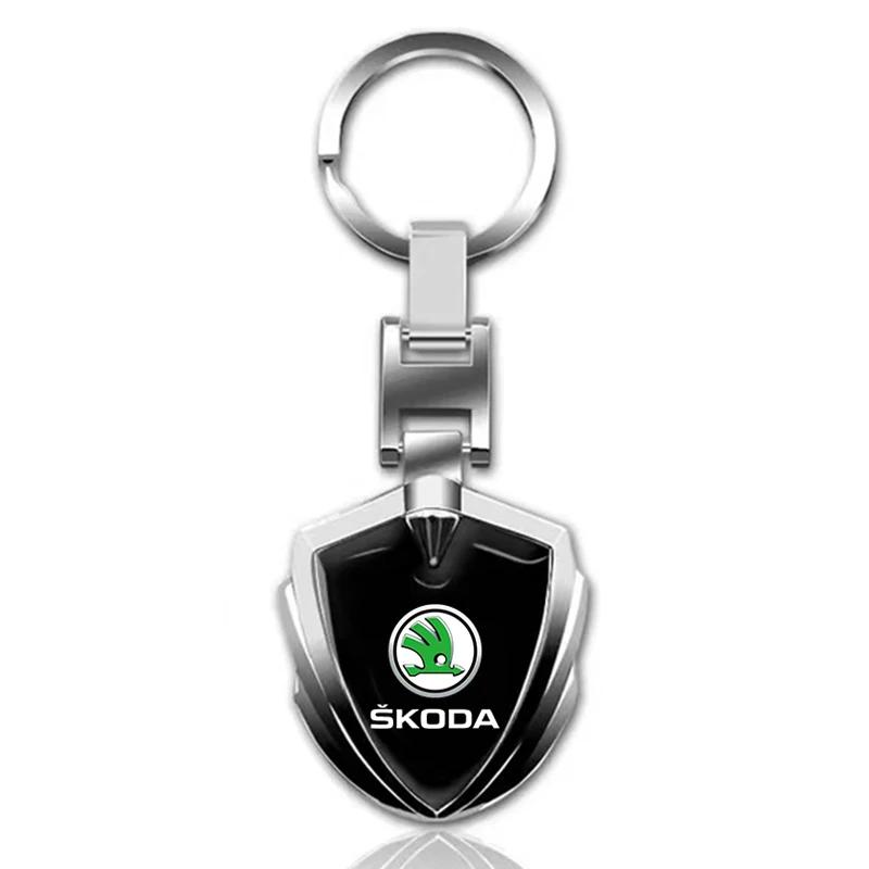 EBSX3 3D Metal Car Logo Key Rings Keyring Keychain For Skoda Sharp Sharp Crystal Sharp Rapid Speed Pye Ye Di Trunk