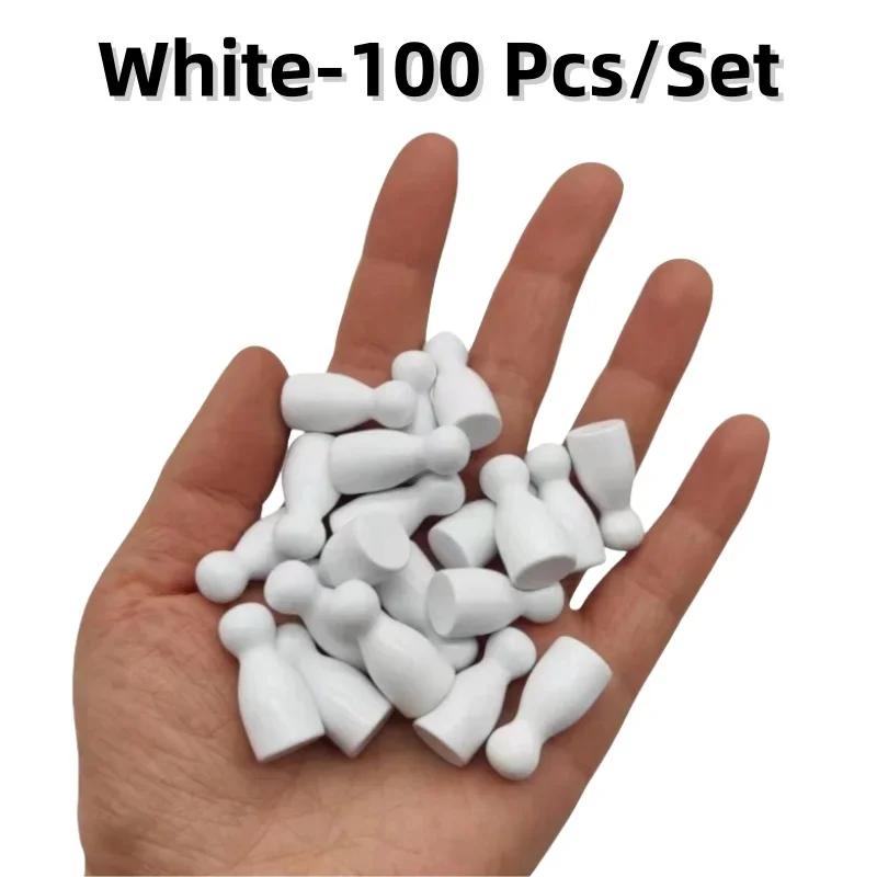 100 Pcs Colorful Wooden Chess Markers 24x12mm Board Game Tokens Marking Pieces for Strategy Games