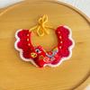 Red Color Horse Year Pet Set Knitted Material Adjustable Design Cat New Year Scarf Comfortable Collar Cartoon Style Pet Scarf