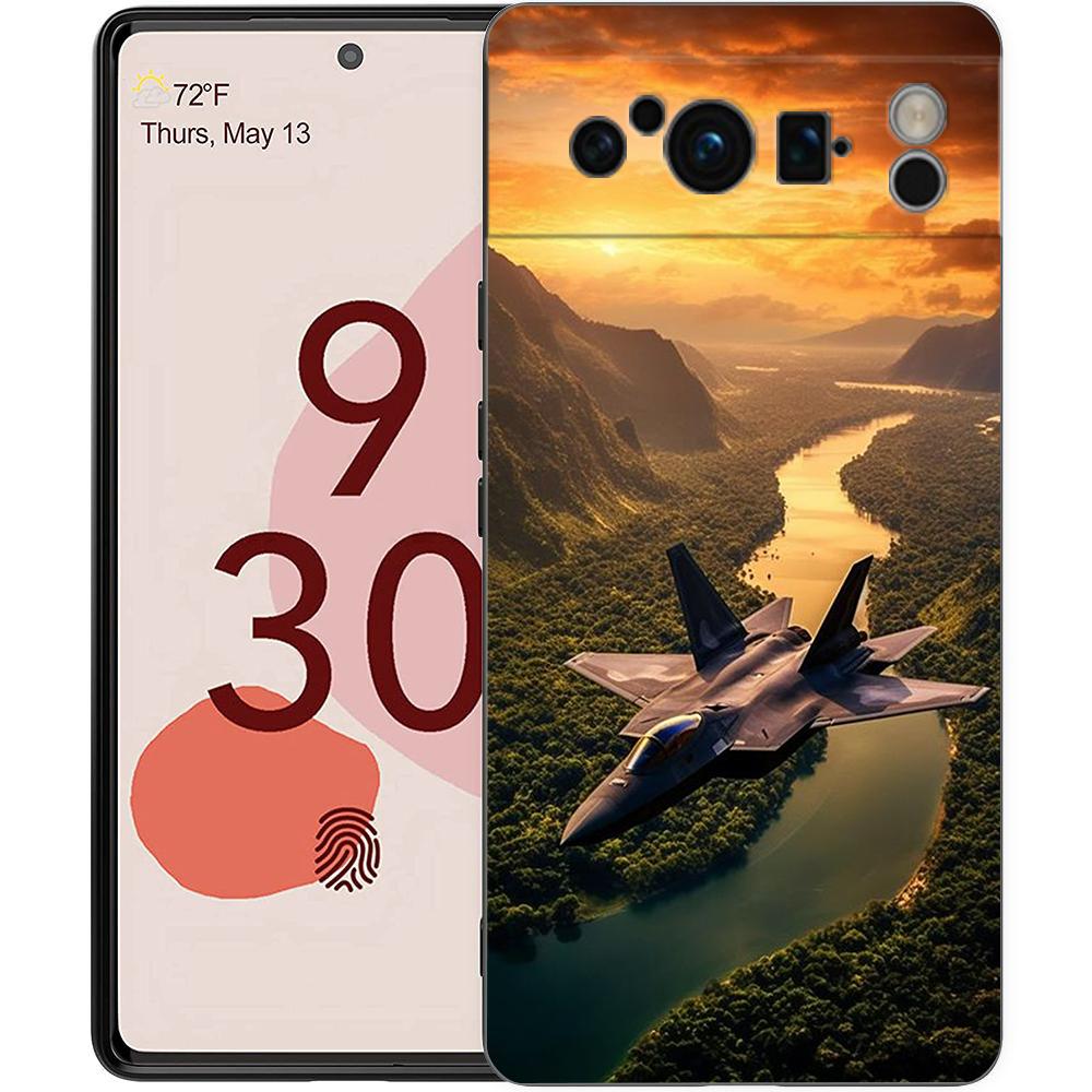 Fighter Planes Phone Case For Google Pixel 8 7 6 Pro 8A 6A 7A 5G Soft Silicone Shockproof TPU Black Cover Fundas