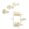 4 Piece Cat Shelf with Scratching Post, Wall-Mounted Cat Tree for Indoor Cat - Beige