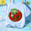 Sommer Rundhals T-Shirt für Jungen Mädchen Lässig Tägliche Kleidung Plants Vs Zombies Niedlich Kawaii Cartoon Mode Street Style 312Y