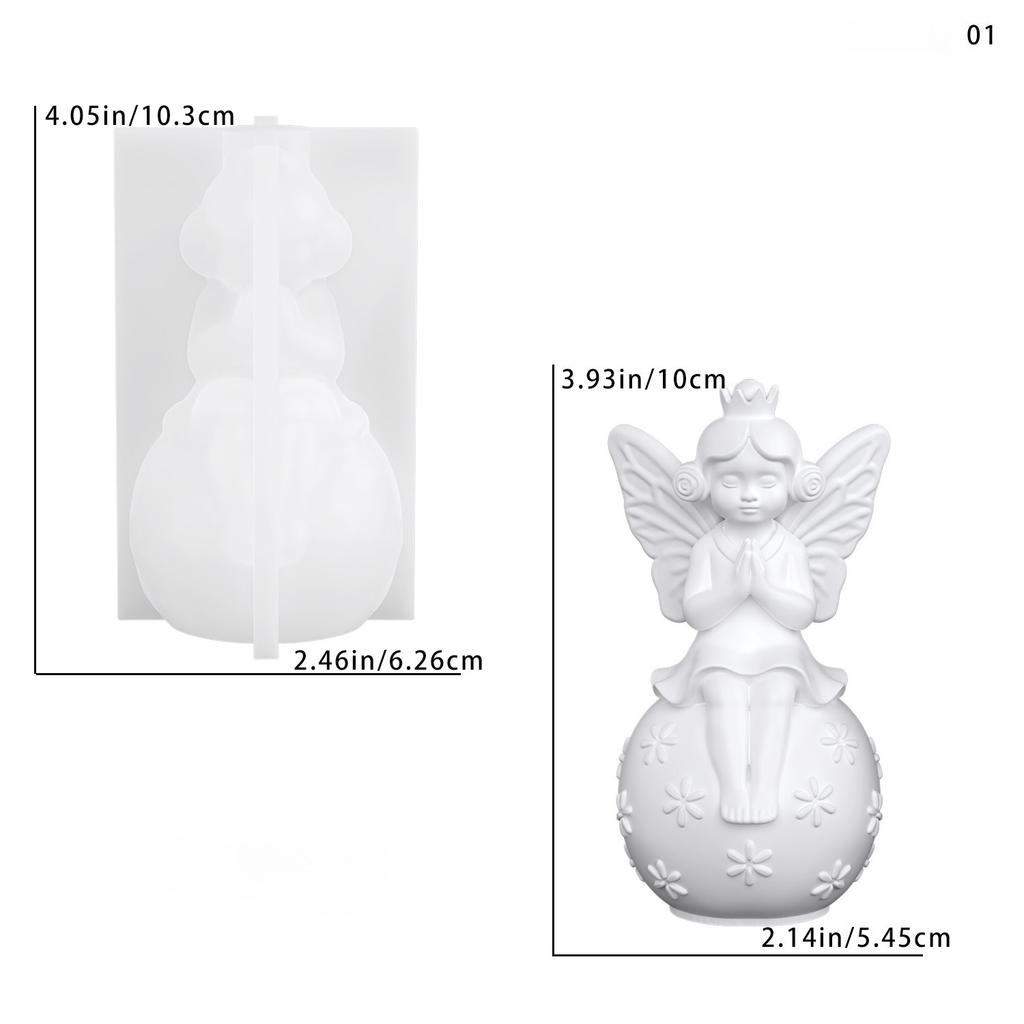 DIY Butterfly Girl Figurine Epoxy Resin Mold for Home Decor, Plaster Figurines, Candle Silicone Mold, Creative Gift