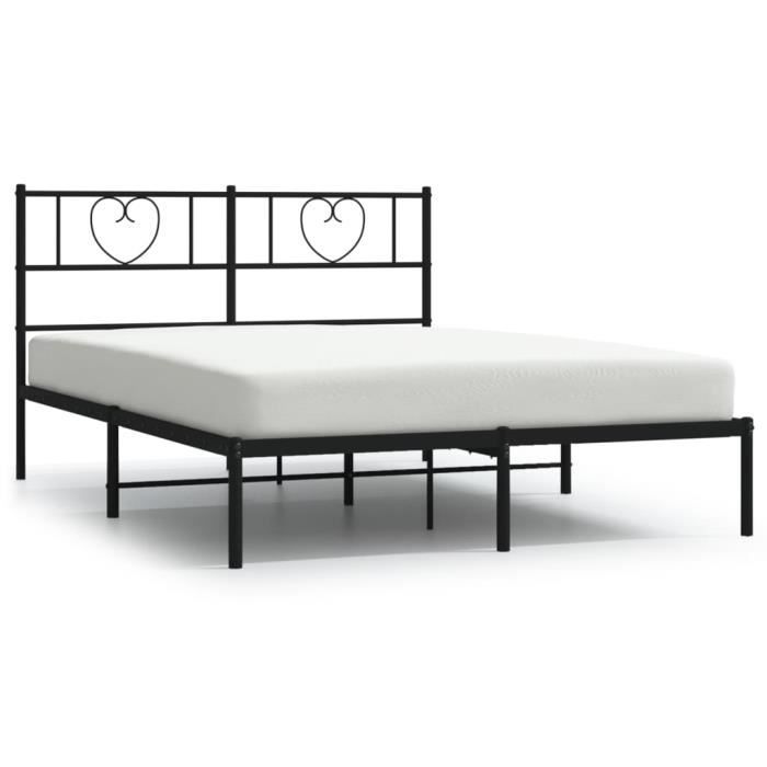 VidaXL Metal Bed Frame with Black Headboard 160x200 Cm 355466