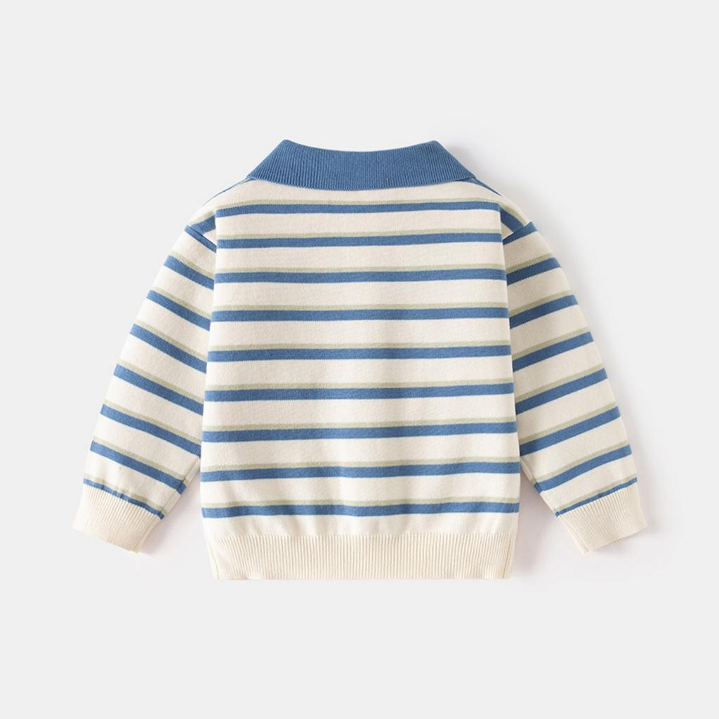 Boys Casual Knit Sweater with Collar for Spring and Fall