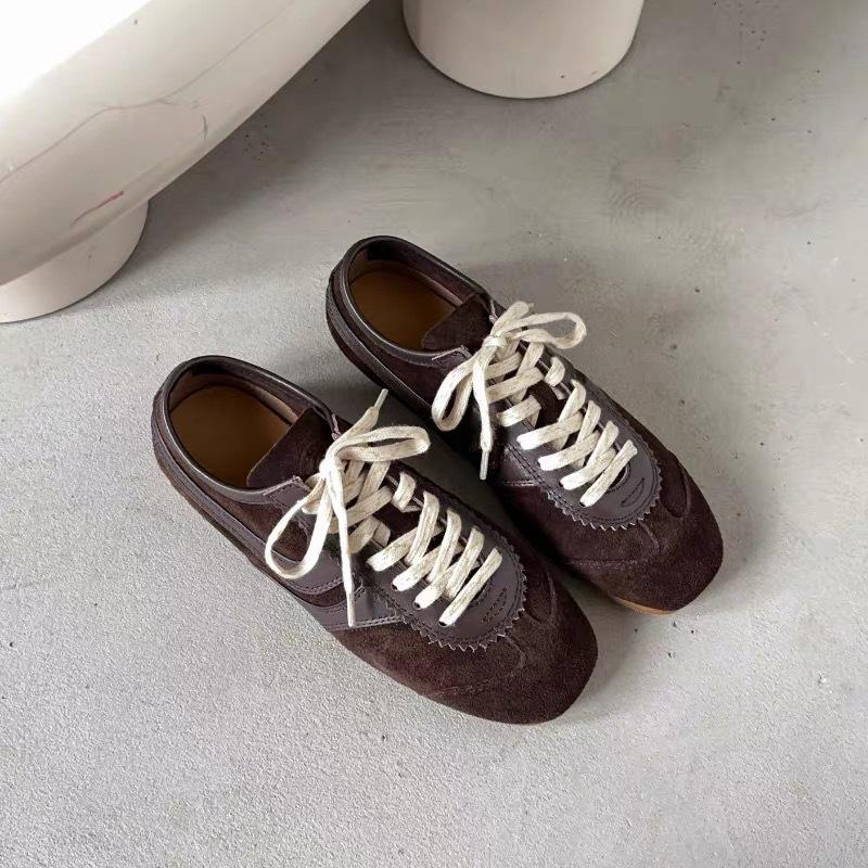 Sheepskin new autumn and winter ballet style silver inner height increase moral training shoes women's casual sports shoes lace-up flat baseplate shoe