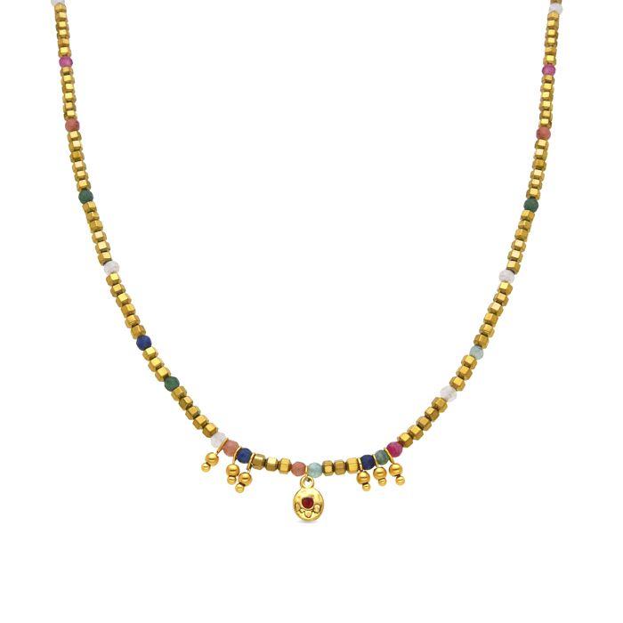 Collier - Luxenter - Damya - Cristal multicolore - Or jaune 18k - 42 cm + 3 cm de rallonge