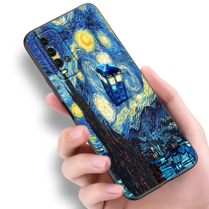 Pouzdro na telefon s olejomalbou Van Gogha pro Xiaomi Redmi Note 5 6 9T K20 K40 K50 Pro 7A 8A 9A 9C 9i 10A 10C A1 S2 Měkký TPU Černý Kryt