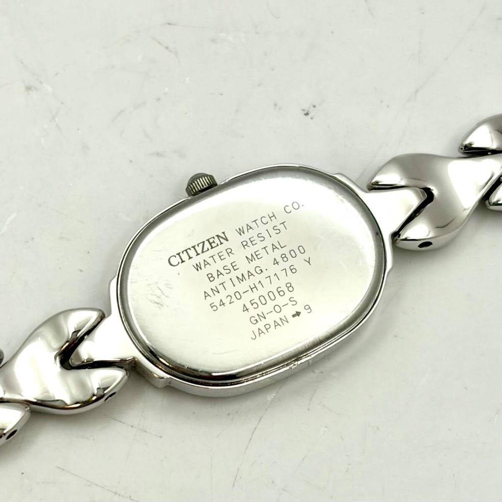 Citizen EXCEED 1P Diamond Watch Silver Oval 450068 [New Battery] Women's 5420-H17176