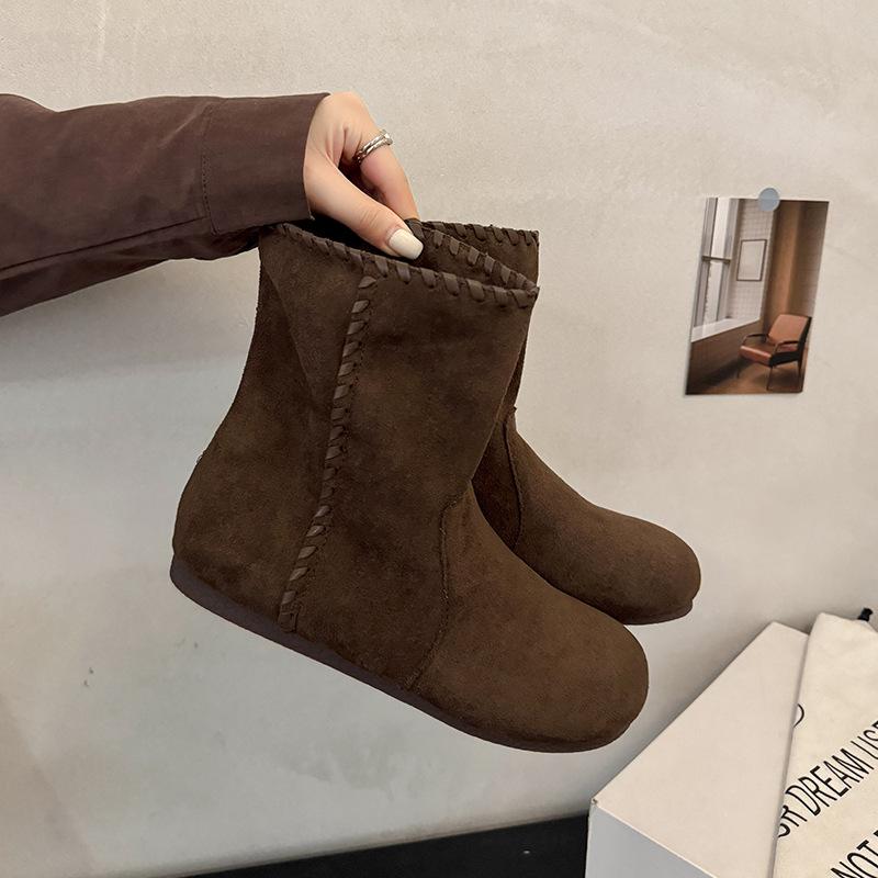 

Ретро ботинки Birkenstock из мягкой кожи, удобные ботильоны на плоской подошве, женские универсальные ботинки Мартин, новинка осени и зимы 2025 года, на мягкой подошве, широкая колодка b 40 темно-коричневого