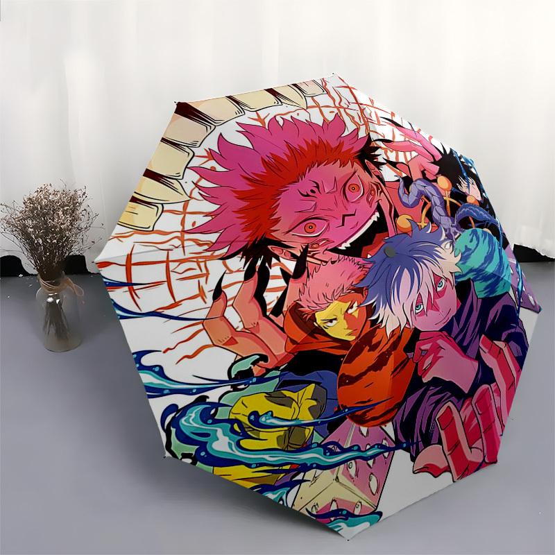 1 Stück von Jujutsu Kaisen insprierter Regenschirm: Automatisches Öffnen, Faltbares Design, Für den Außenbereich geeignet, Perfektes Geschenk für Fans und Reisende.I104