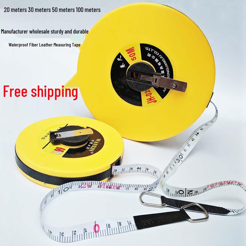 

Fiber Tape Measure - Available in 10m, 20m, 30m, 50m, 100m. Features soft cloth and leather material for flexible measuring. Fiberglass Tape Measure-10m