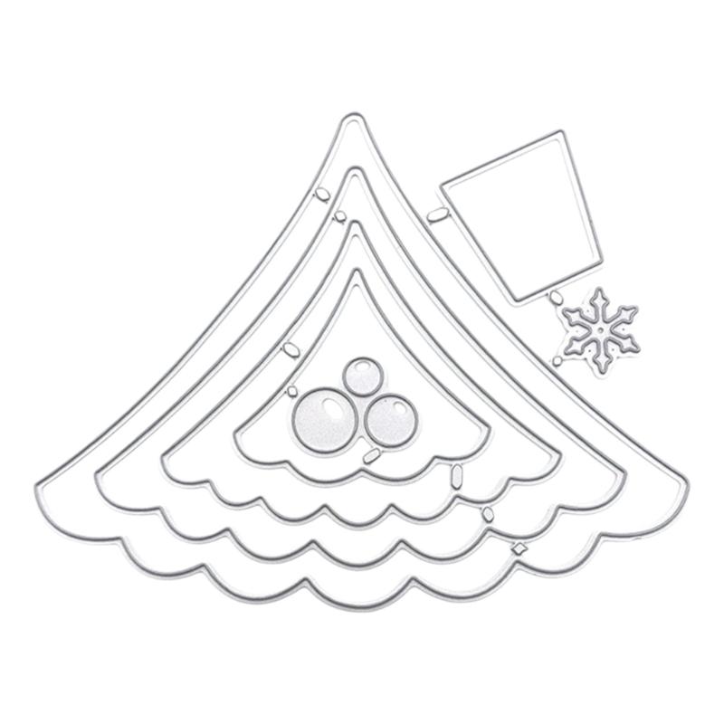 5 Pcs Christmas Tree Cutting Dies Embossings Stencils Christmas Metal Die Cuts for DIY Scrapbooking Card Decoration