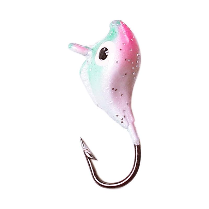 10-Color Dolphin-Lead Micro-Lure 1.6g Fishing Hook, Soft Bait Ice Fishing Hook