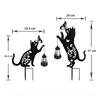 2pcs Solar Powered Lamp Iron Silhouette Lantern Floor Mounted Lawn Lamp Outdoor Waterproof Cat Butterfly Courtyard Garden Light