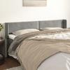 VidaXL Tête de lit avec oreilles Gris clair 203x16x78-88 cm Velours3118694