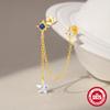 BOAKO 925 Silver Star Moon Chain Tassel Earrings for Women Fashion Luxury Fine Jewelry Dainty Piercing