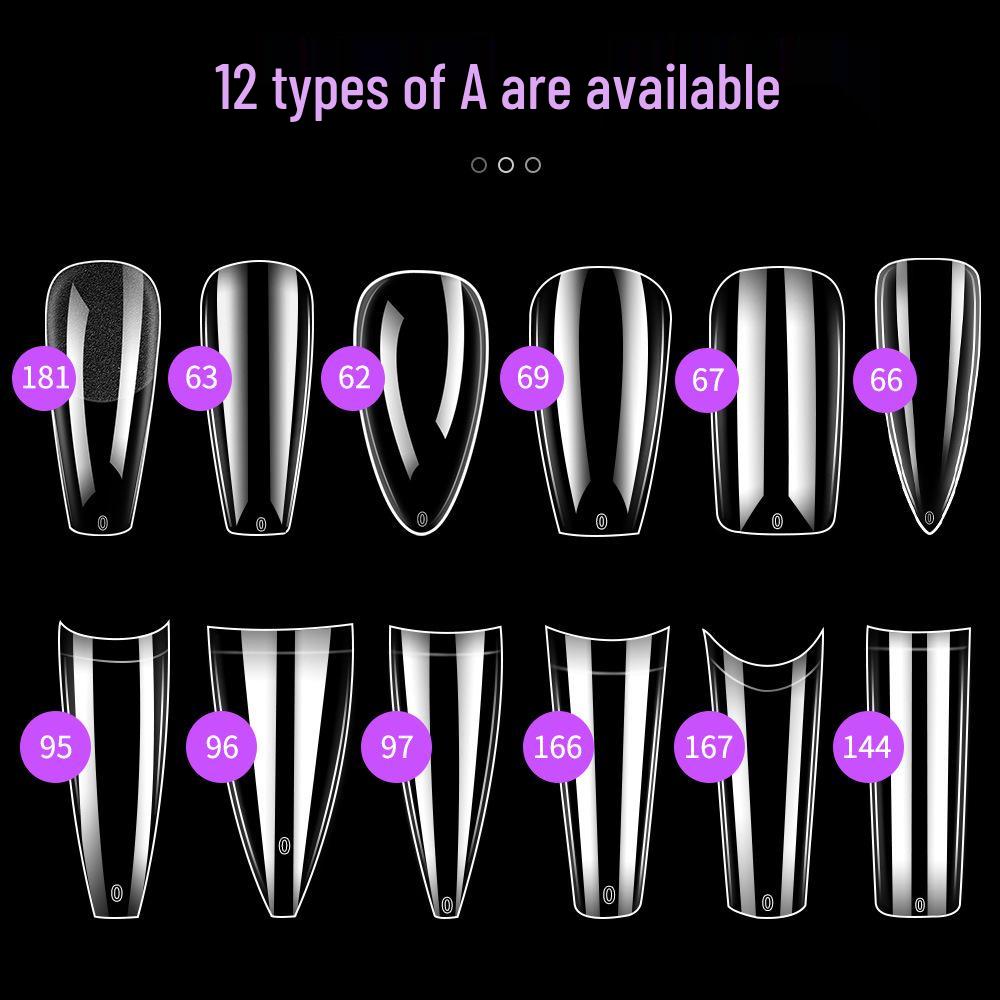 550-Piece Box of Transparent Short Square Nail Tips – Trapezoidal Full and Half Stick, Thin and Durable for Nail Art