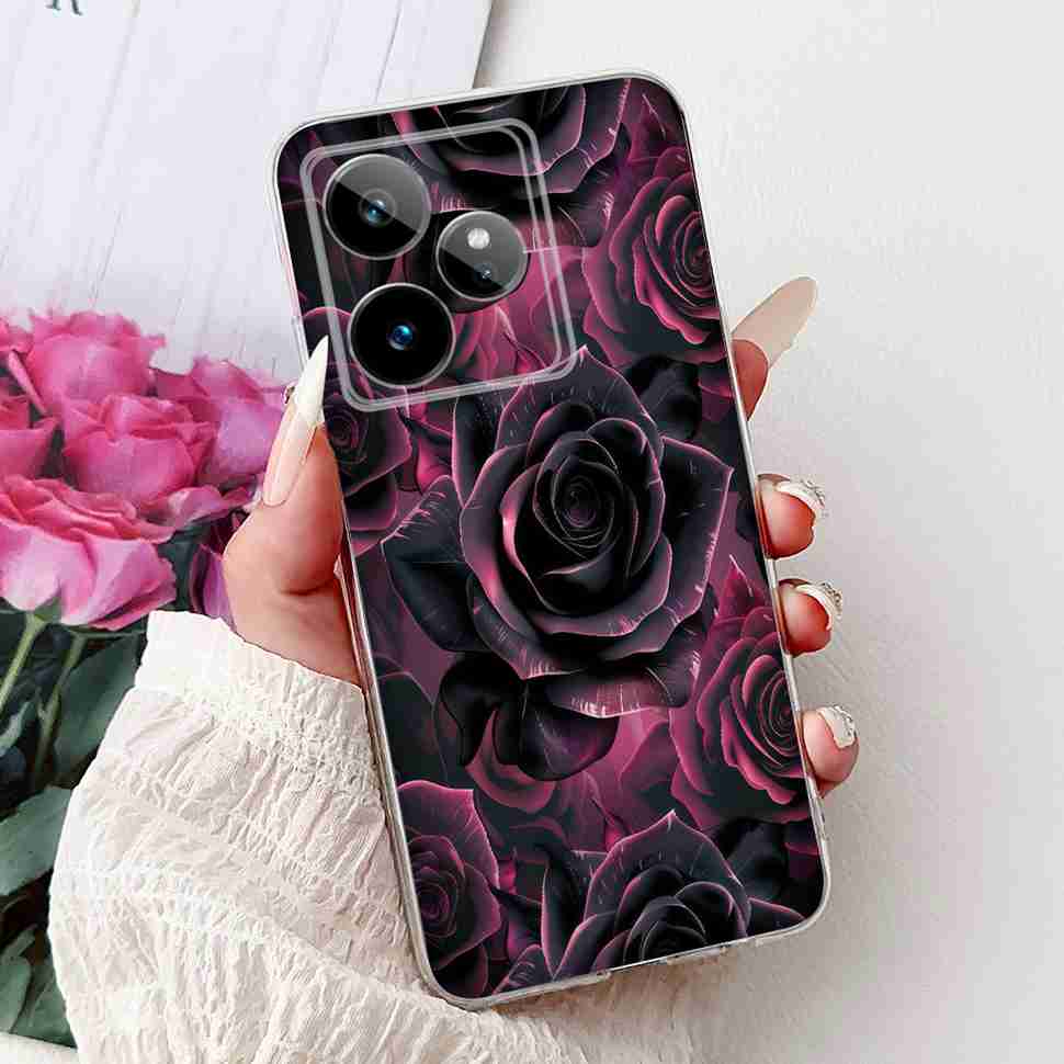 For Realme GT 7 5G 2025 RMX5061 Case Cute Girl New Flowers Soft Silicone TPU Cover For Realme GT7 GT 7T 5G Global Phone Cases