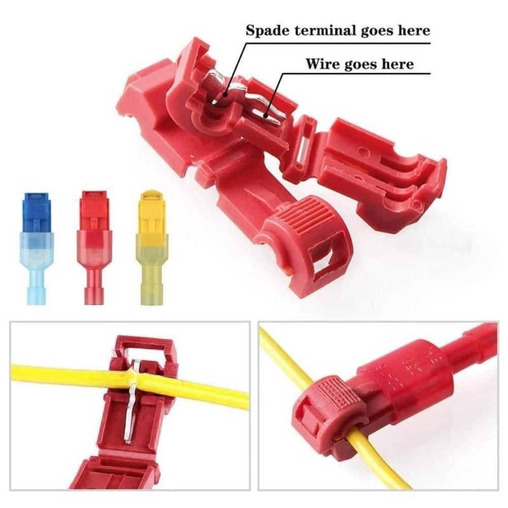 120pcs Insulated T-Tap Connector Peel-Free Quick Crimp Terminal  Electrical Wiring