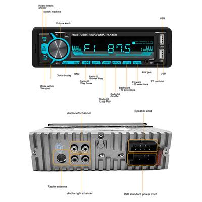 Digital Single DIN Car Stereo Receiver,BT Hands Free Calling & Music Streaming FM Radio Stereo USB/SD With Aux Input