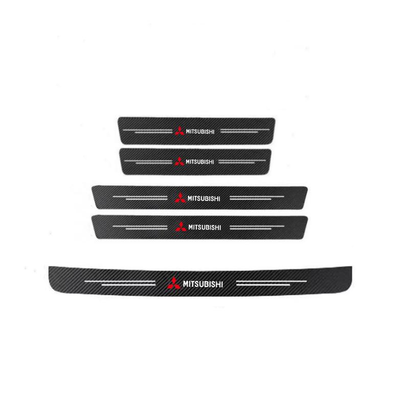 Car Carbon fiber Door Sill Welcome Pedal for Mitsubishi Pajero Sport Eclipse Cross L200 Colt Delica Ralliart Triton Accessories