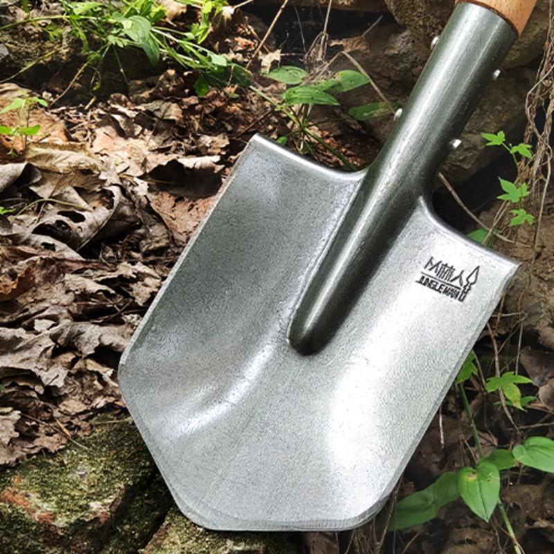 Manganese Steel Outdoor Shovel Thickened Multifunction Camping Portable Solid Wood Handle Shovel Camping Survive Outdoor Tools