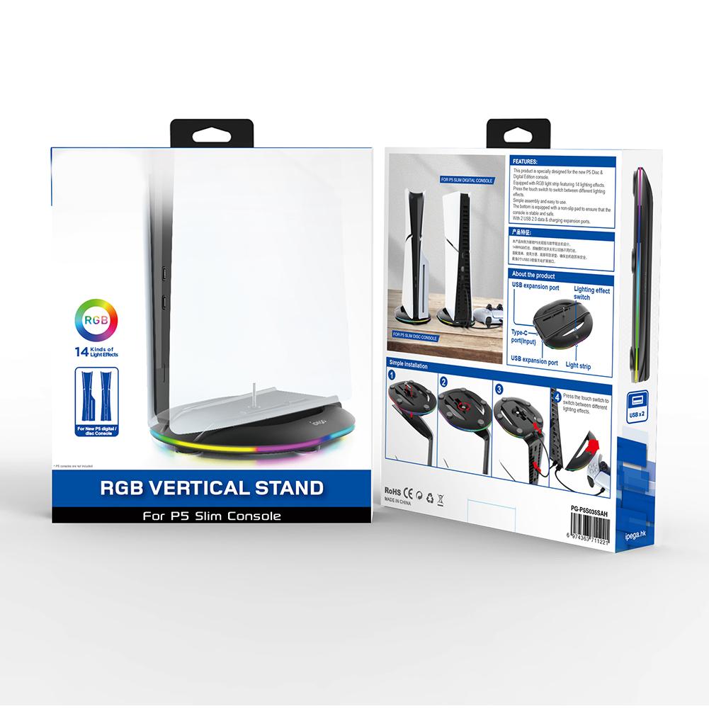Vertical Stand Non-Slip Display Stand Base for PS5 Slim Console Disc and Digital for Playstation 5 Slim Console