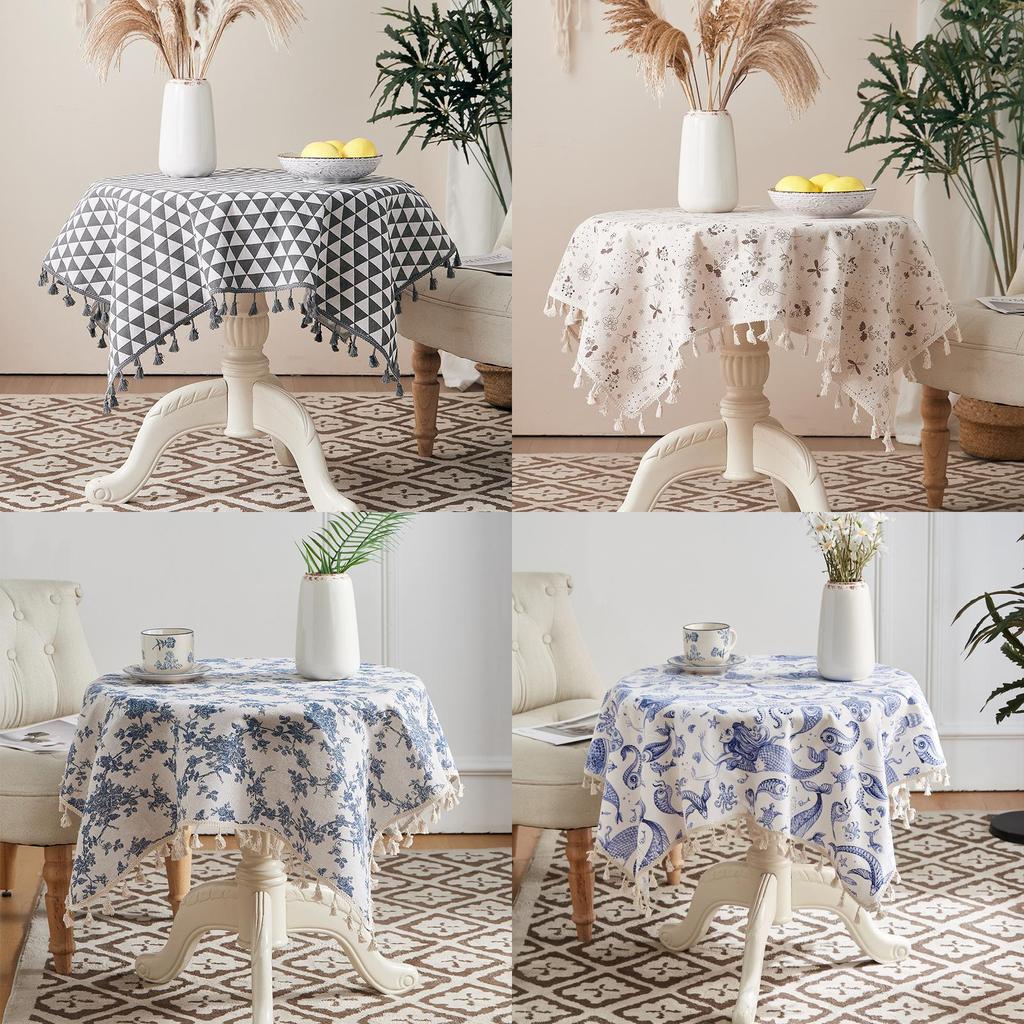 Nordic Floral Tablecloth With Cotton Polyester Blend For Home Dining And Decor