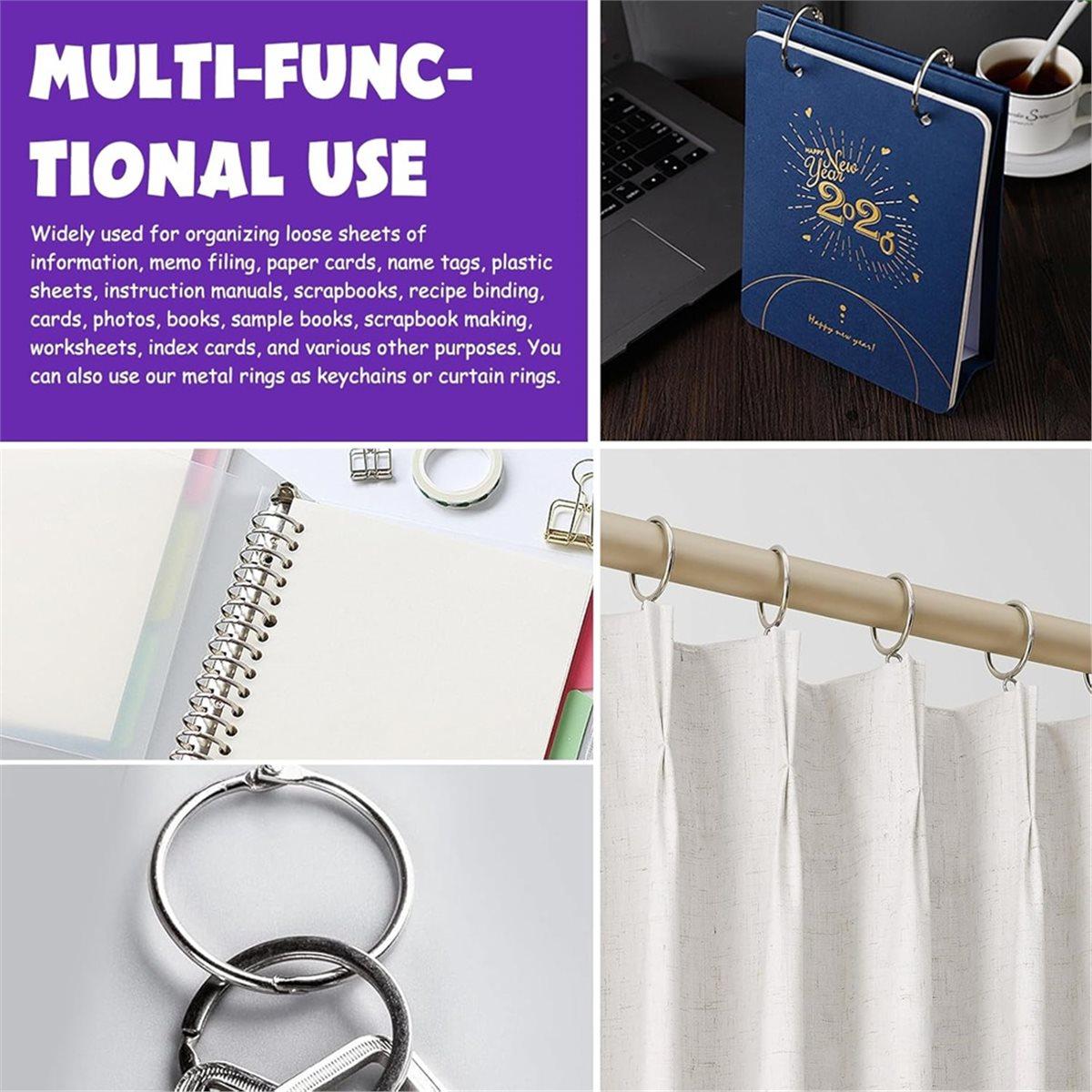 

Pack of 100 Book Rings with Hole Pliers,20 mm Index Card Rings,Loose Leaf Metal Spiral Bound,for Loose Leaf,Scrapbooking China Mainland