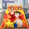 One Piece Luffy & Ace Theme Bedding Set, 1 Duvet Cover & 2 Pillowcases, Suitable for Home Decor, Ideal Gift for Fans