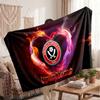 Sheffield United FC Personalized Fleece Blanket With Football Logo, Custom Name Text Soft Warm Home Throw Blanket