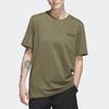 adidas Camiseta para Hombre Originals Trefoil Estampado de Letras Cuello Redondo Manga Corta Tops Rock-Layer-Olive-Green HS3055