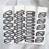 10-Piece Black Enamel Hair Clip Set for Women - Simple Forehead Stray Hair and Bangs Side Clips