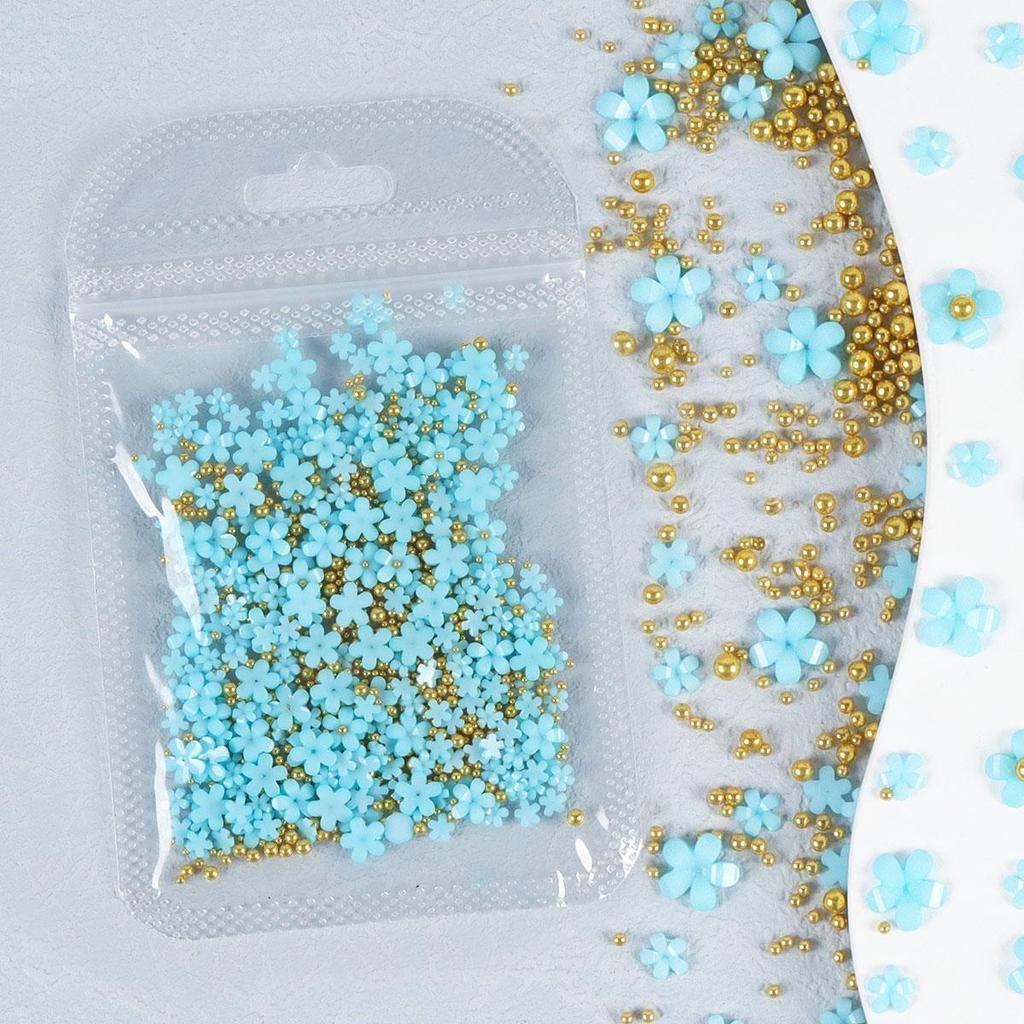 3D pryskyřičné nehtové umění květiny smíšené perlové kameny kamínky dekorace pro DIY manikúra příslušenství potřeby přívěsky díly