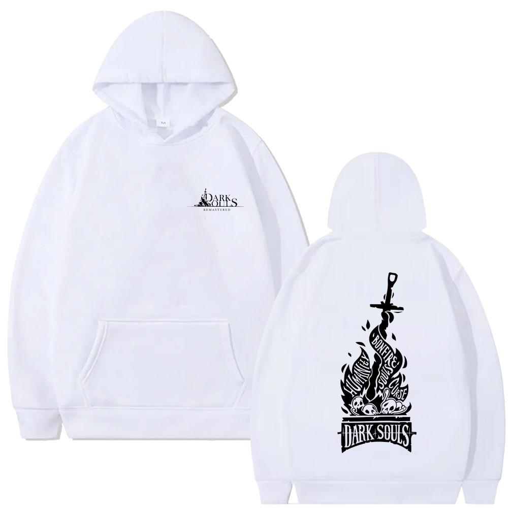 Sweat à capuche à imprimé double face Dark Souls Homme Femme Mode Gothique Rock Sweat à capuche Décontracté pour Homme