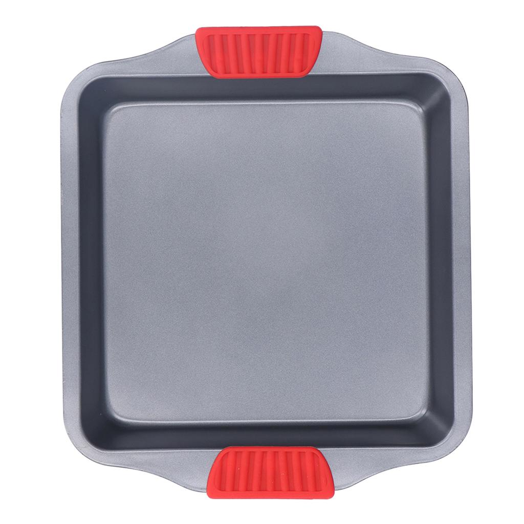 Baking Sheet Dual Red Silicone Handle Inadhesive Coating Carbon Steel Dishwasher Safe Deepened