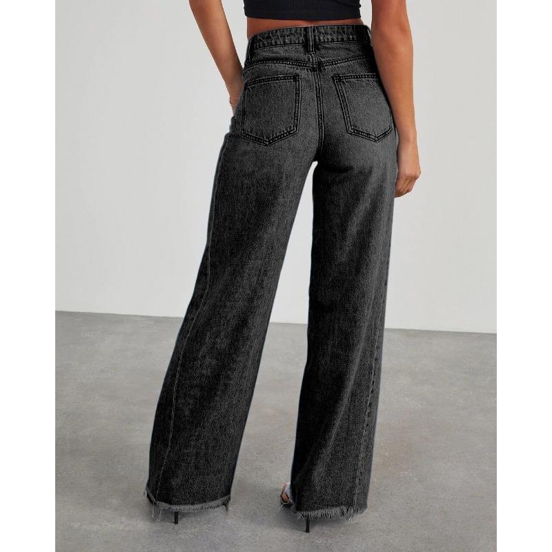 VEZFAA Women's Fashion Casual Solid Color Print High Waist Trousers Pants & Capris