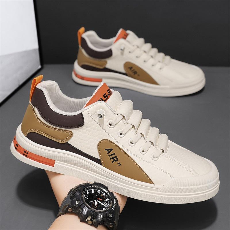 

Men s shoes autumn breathable 2024 new versatile sports and leisure flat white board shoes men s work trendy shoes 44