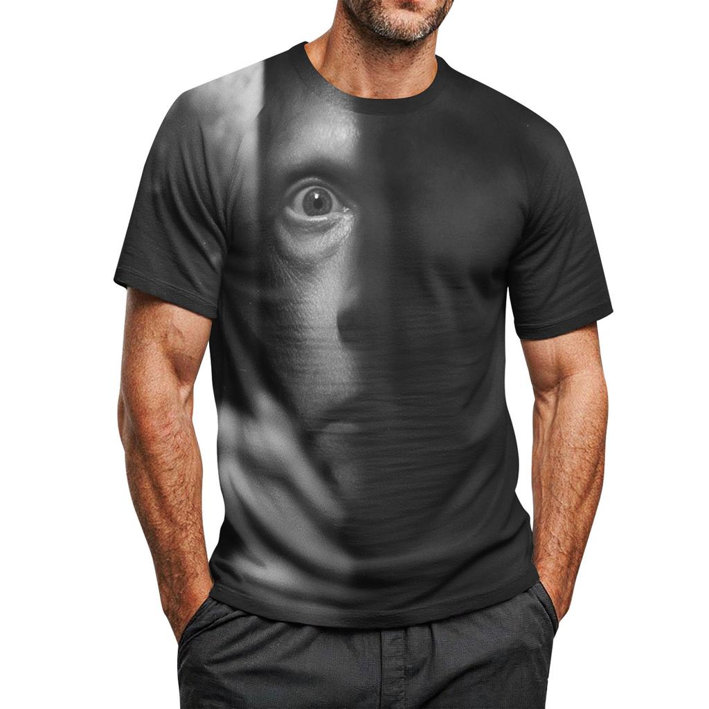 Herre Halloween Trykket Rund Hals Raglan Kort Ermet Topp T-skjorte