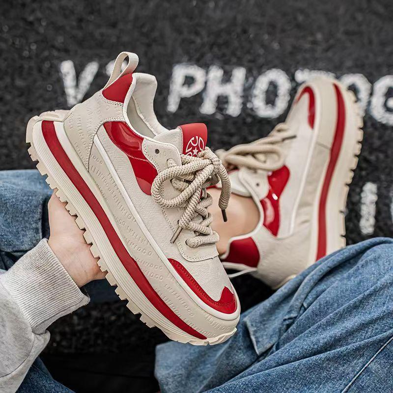 

Men s shoes new spring trend versatile casual commuting wear-resistant running soft-soled trendy shoes 44 красный