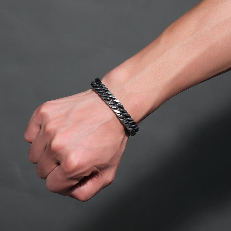 Vnox Stylish Men Bracelets with Retro Tone Stainless Steel Link Chain 8 Inch Male Wrist Jewelry