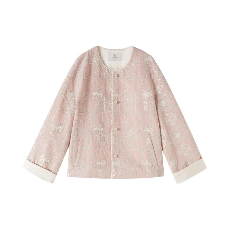 Xiangying New Chinese Style Embroidered Cardigan XL