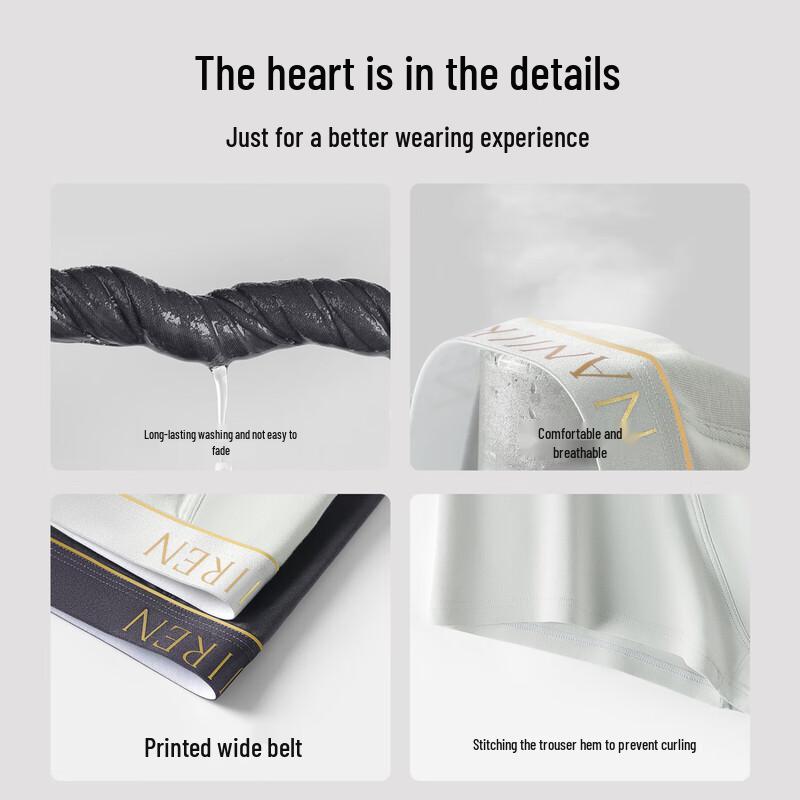 Nanjiren Men's Premium 10A Antibacterial Pure Cotton Boxer Briefs