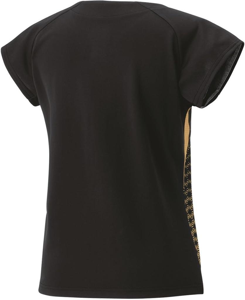 Yonex Short Sleeve Game Shirt M Women's (Fitted Shirt) Black/Gold (184)