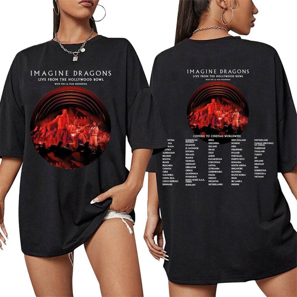 202526 Hot Sale Imagine Dragons Loom World Tour Cover TShirt Mens Womens Leisure Hip Hop Pop Street Cotton TShirt Top