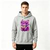 Men's Casual Pullover Hoodie, Funny Purple Bunny Cartoon Print Long Sleeve Sweatshirt for Daily Wear