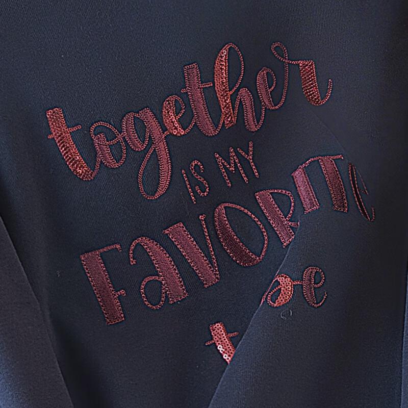 Sispershe Damska Bluza z Kapturem z Futerkiem w Wzór Liter