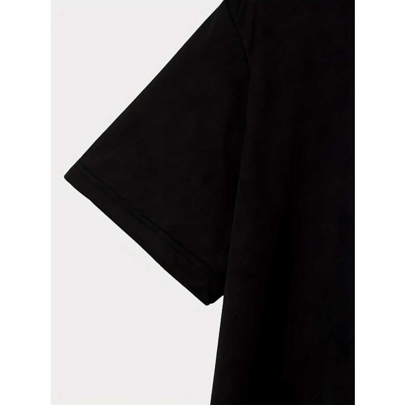 Evropské velikosti Pánské ležérní tričko s krátkým rukávem | Letní prodyšné s kulatým výstřihem a trendy potiskem bot, Lze prát v pračce, Běžný střih pro ležérní nošení