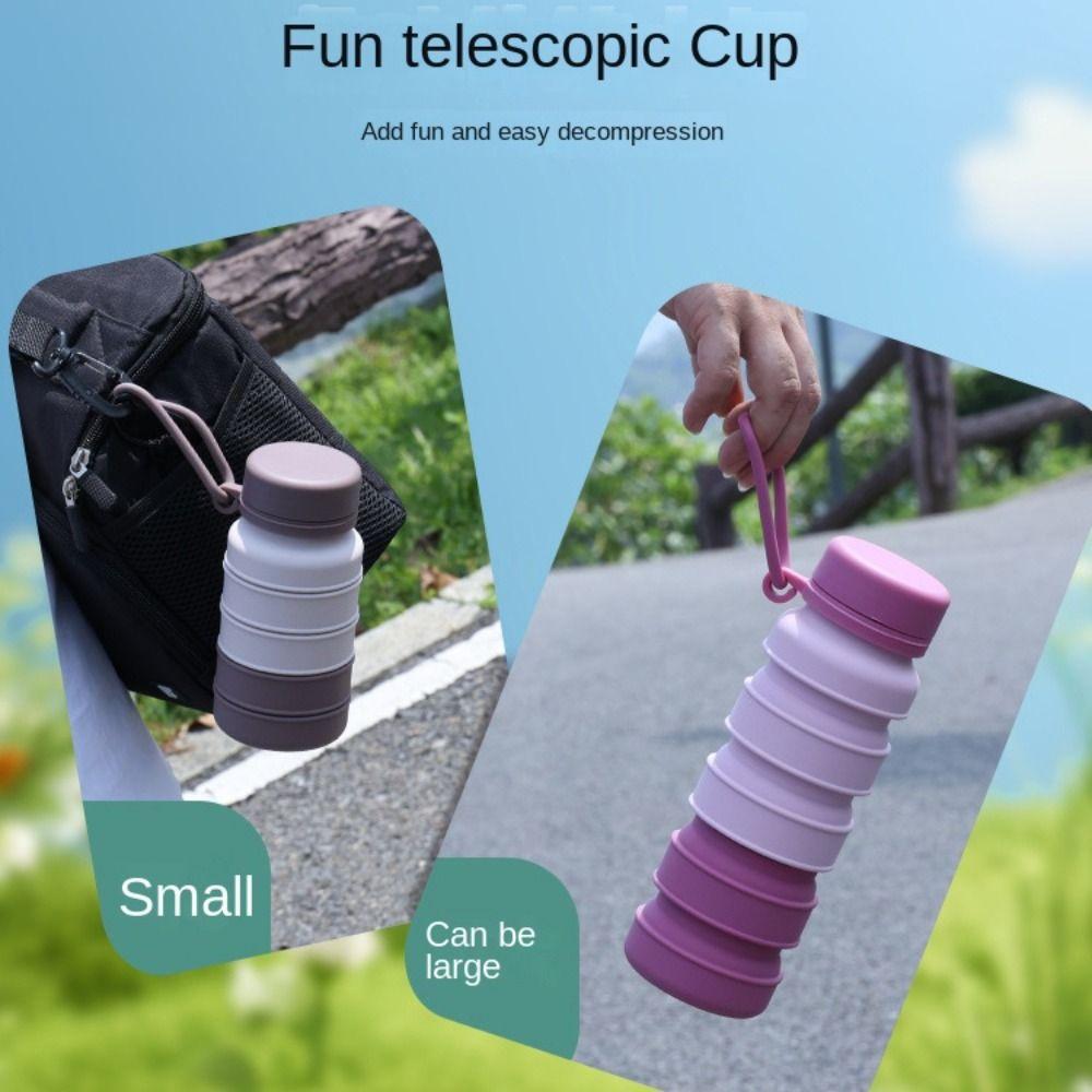 Portable Foldable Silicone Water Bottle Reuseable Collapsible Water Cups  Camping
